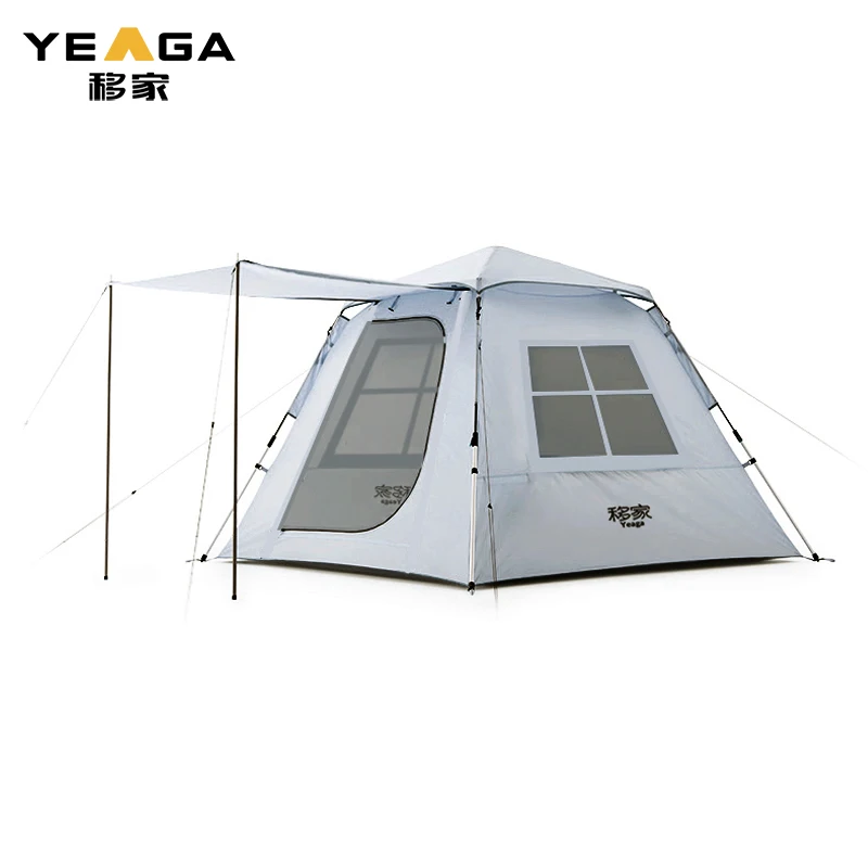 

Семейная Палатка Rip-stop на 2-4 человек, полиэстеровое серебристое покрытие, водонепроницаемая Автоматическая, для кемпинга и отдыха на открытом воздухе