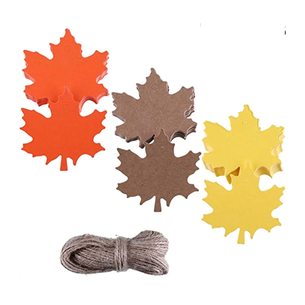 

Tags Paper Gift Tag Leaves Favor Decorative Kraft Fall Maple Autumn Labels Label
