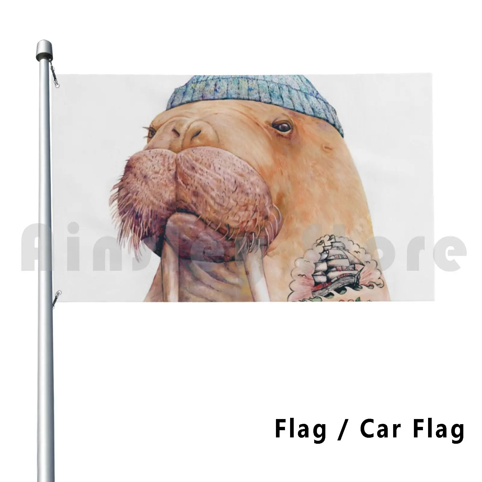 

Tattooed Walrus Flag Car Flag Funny Walrus Tattoo Tattoo Flash Tattooed Sea Animals Sailor Fisherman