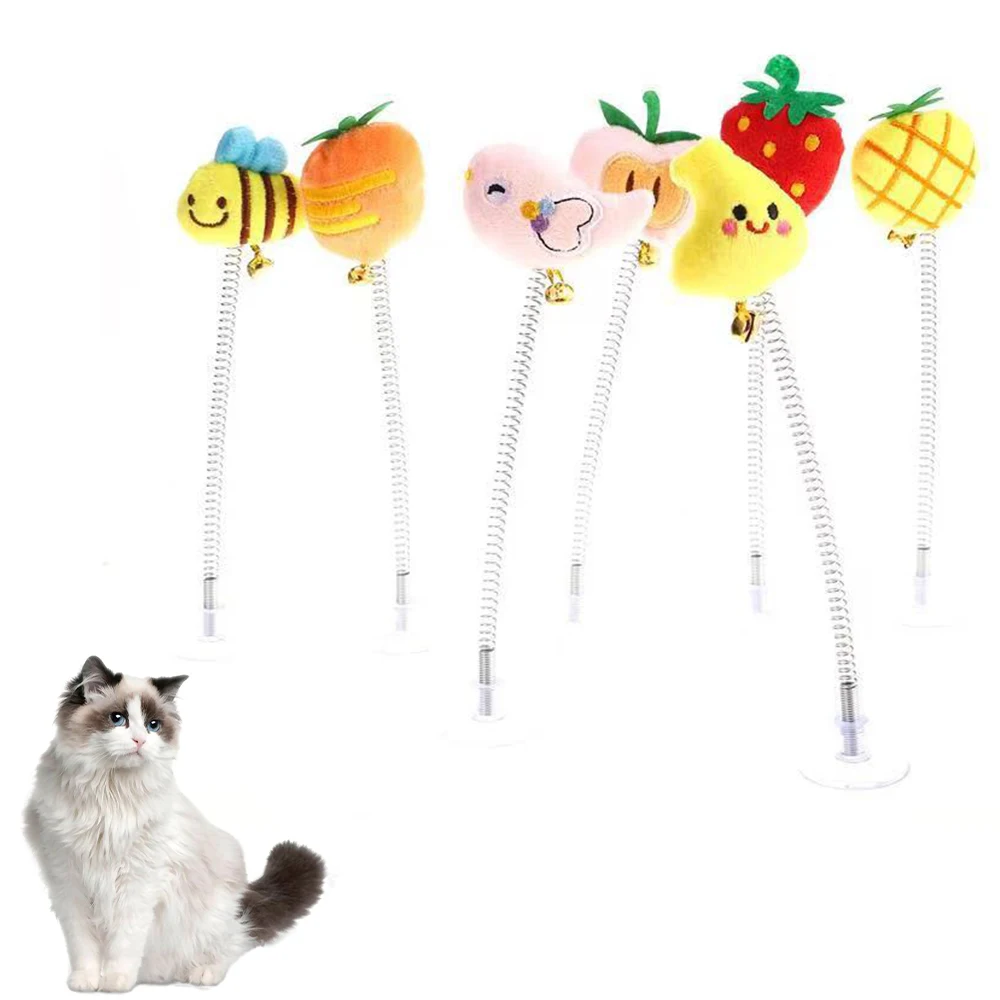 

Cat Toys Avocado Catnip Cat Toys Cats Sticks Bells Cats Interactive Toys Sucker Cats Accessories Spring Fruit Pets Stretchy Toys