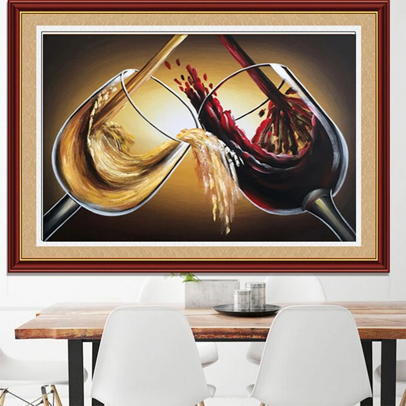 

5D алмазная живопись вино Шампань своими руками полная Алмазная вышивка большой Ресторан офис Домашний декор Алмазная вышивка наборы