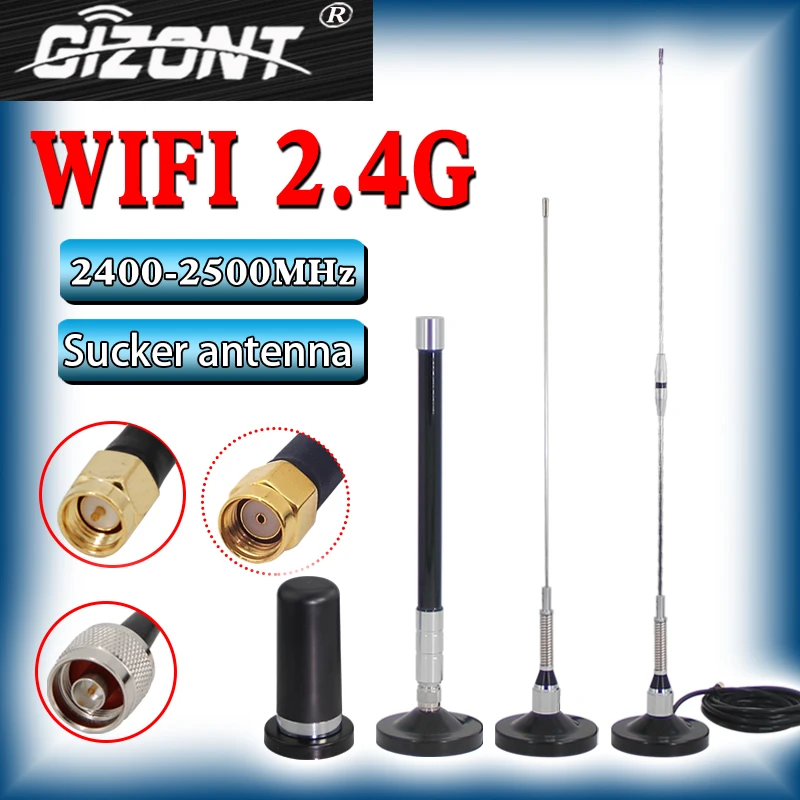 WIFI 2.4G antenna 2400-2500mhz automotive fiberglass external waterproof OMNI high-gain Bluetooth AP gateway sucker antenna enlarge