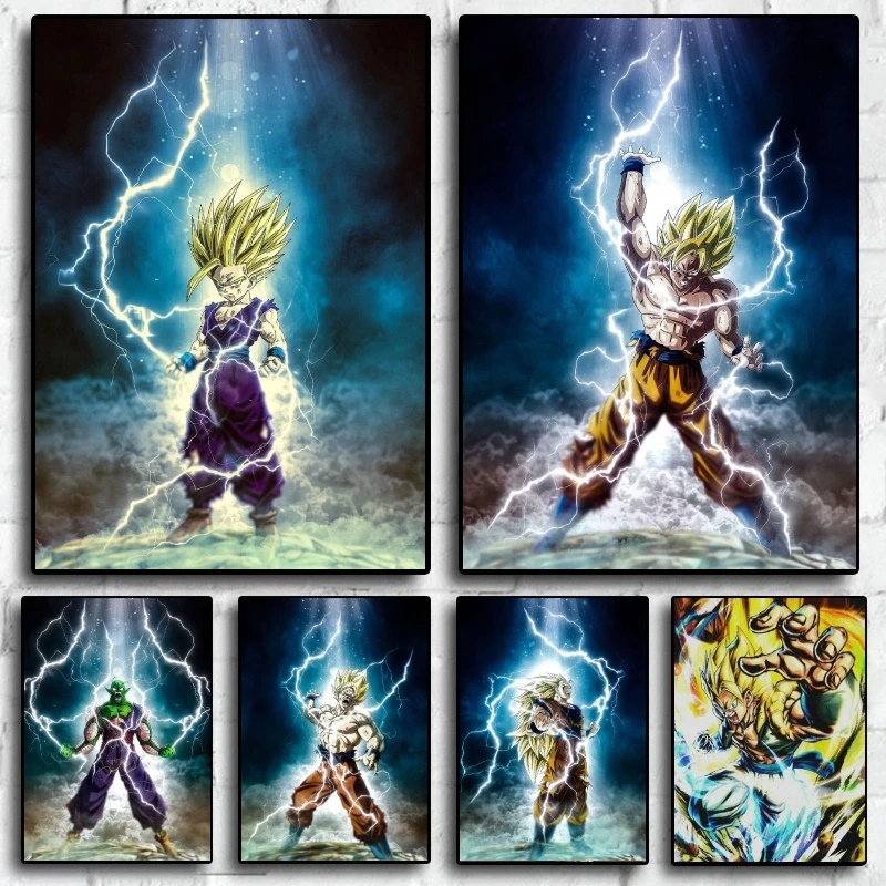 

Canvas Painting Classic Anime Dragon Ball Son Gohan Son Goku Wall Art Picture Suitable for Halloween Party Aesthetic Decoration