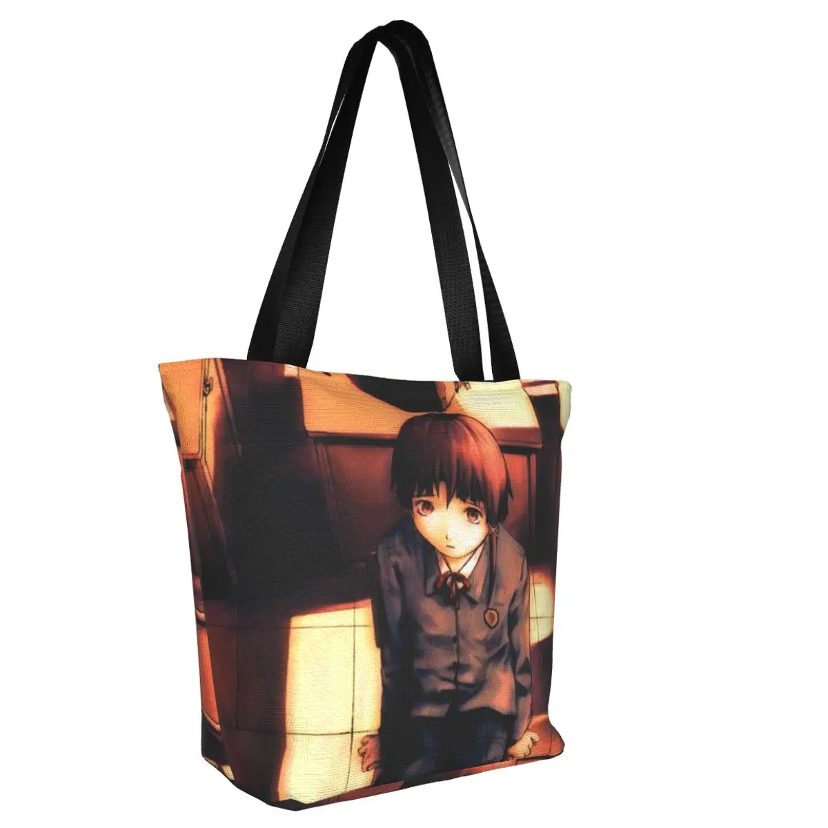 Серийные эксперименты Lain Сумка для покупок Аниме Деловые тканевые сумки Женские