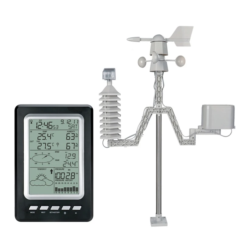 Solar Weather Station Screen Indoor Outdoor Temperature Humi