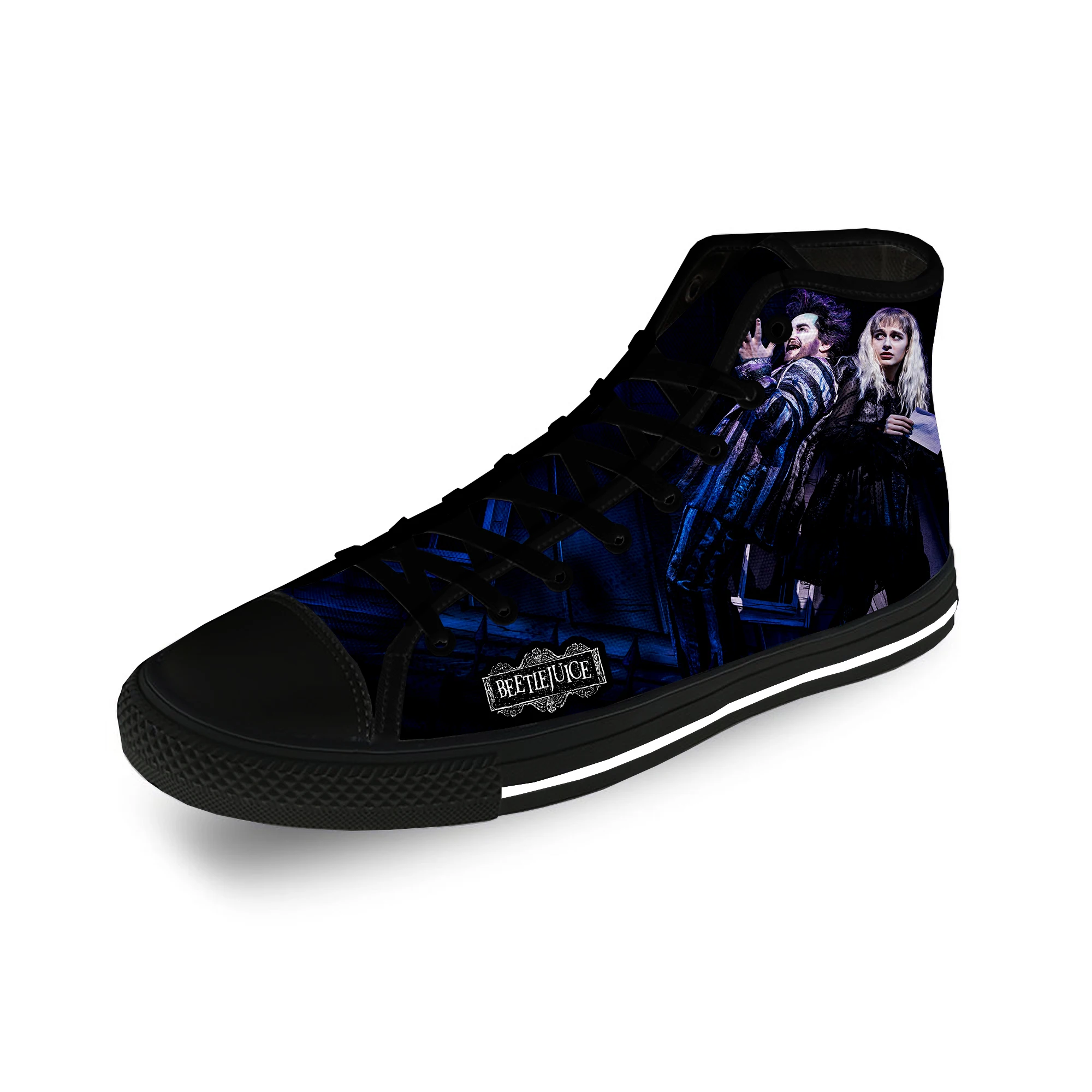 Scary Horror Movie Beetlejuice Casual Cloth Fashion 3D Print High Top Canvas Shoes Men Women Lightweight Breathable Sneakers