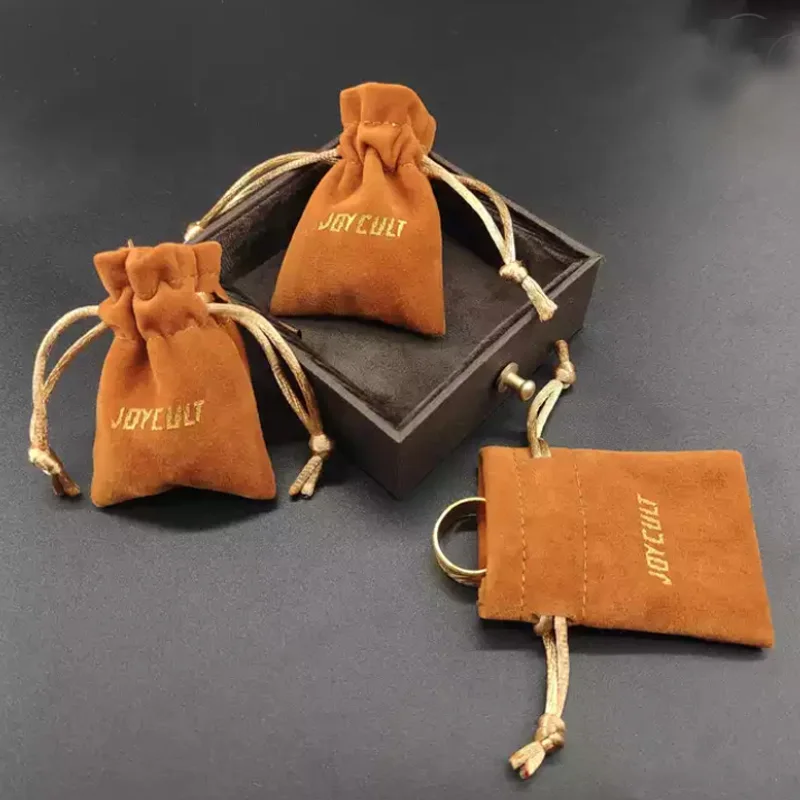 

Coffee Velvet Ring Gift Bags 5x7cm(1.9x2.75in) pack of 50 Jewelry Small Flannel Drawstring Pouches