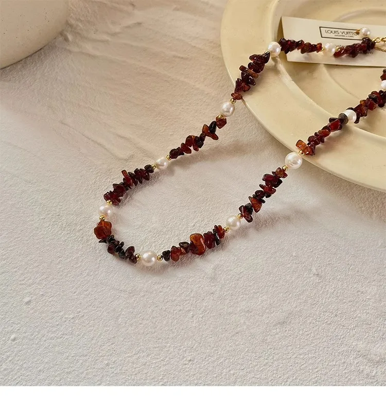 Новое поступление модный натуральный пресноводный жемчуг и агат 14-каратное