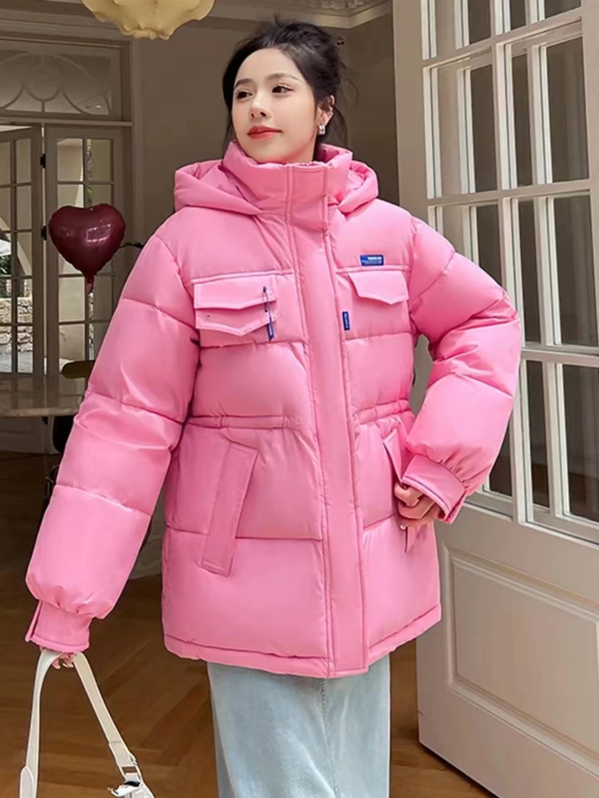 Winter Women's Jacket Parkas Down Cotton Jacket Super Hot Coat Plus Size Loose Korean Fashion Thicken Warm New