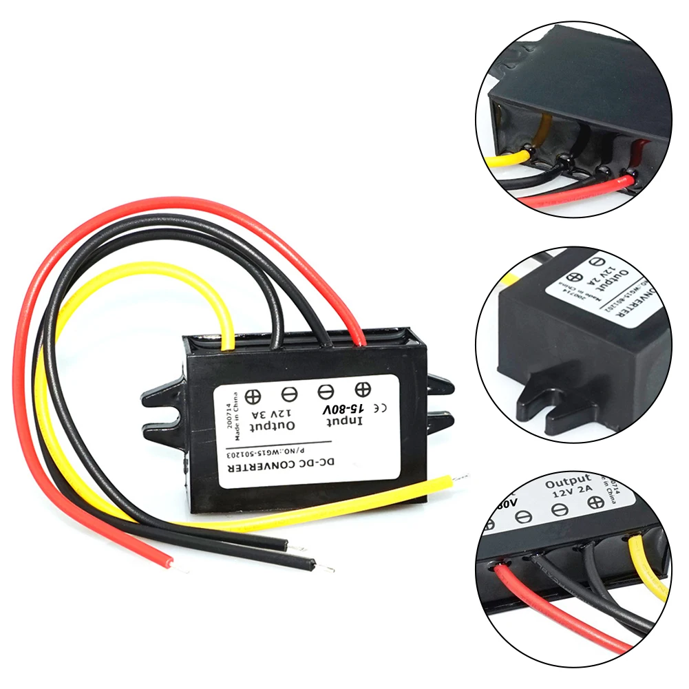 DC 15-80V в 12V 2A понижающий модуль преобразователя регулятор напряжения для