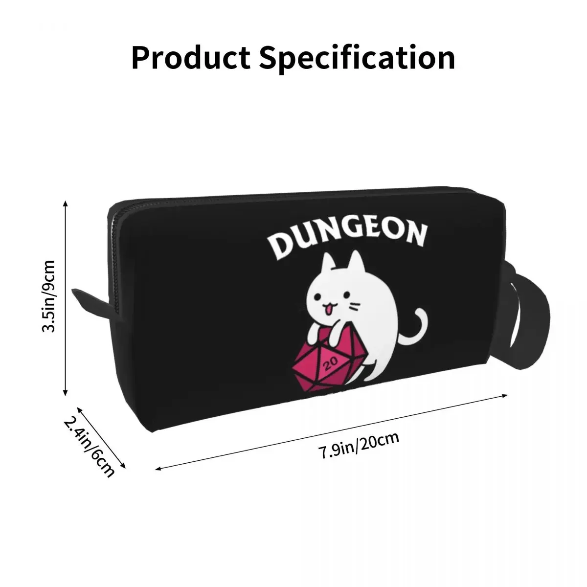 DnD Meowster большая косметичка на молнии дорожные косметички Dungeon Master Cat органайзер