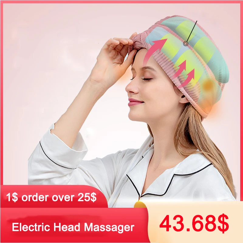 

Электрический беспроводной массажер для головы и кожи головы, компрессионный массаж воздуха, горячий компрессор, снятие головной боли, ухо...