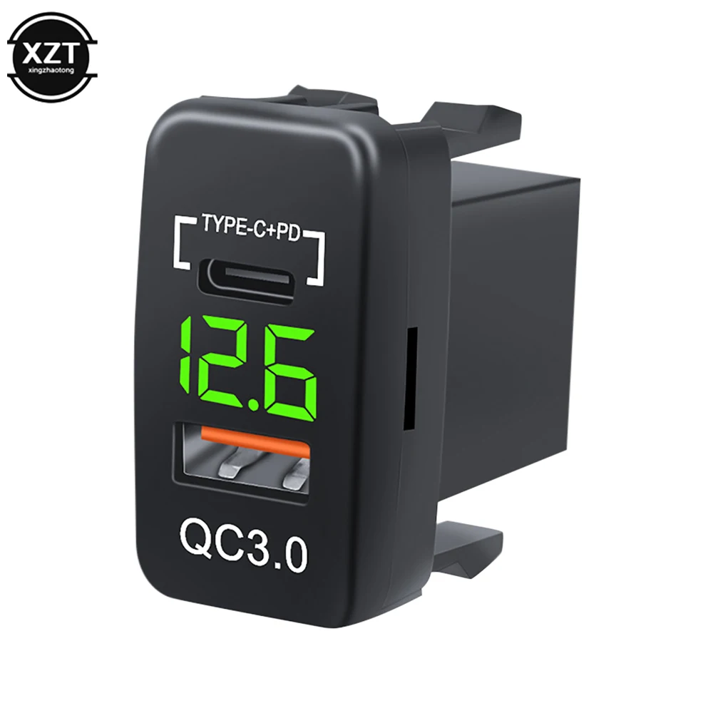 

Car Quick Charger TYPE-C+PD Interface QC3.0 Modified Adapter with Led Digital Display Voltmeter for Mobile phone Charging