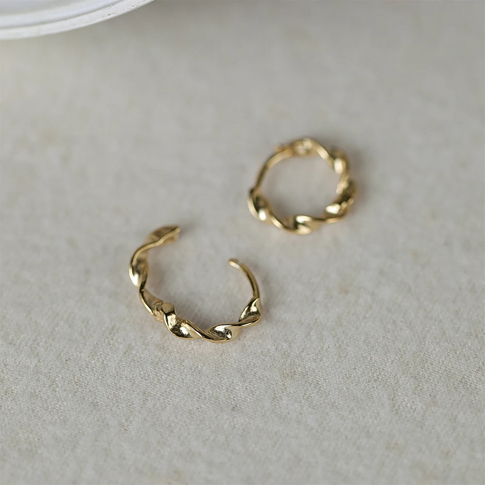 

CANNER 925 Sterling Silver Earring For Women Wave Twist Drop Earrings Fashion 18K Gold Wedding Party 2022 Trend Fine Jewelry