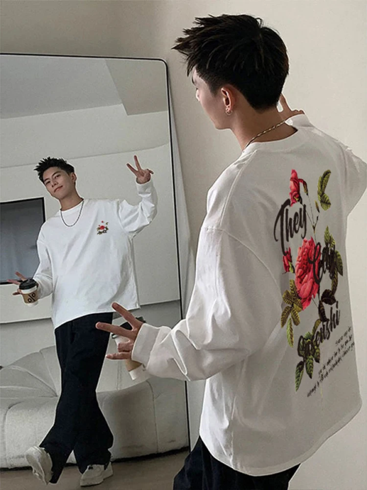 Американская винтажная рубашка с длинными рукавами Rose мужская осенне-зимняя