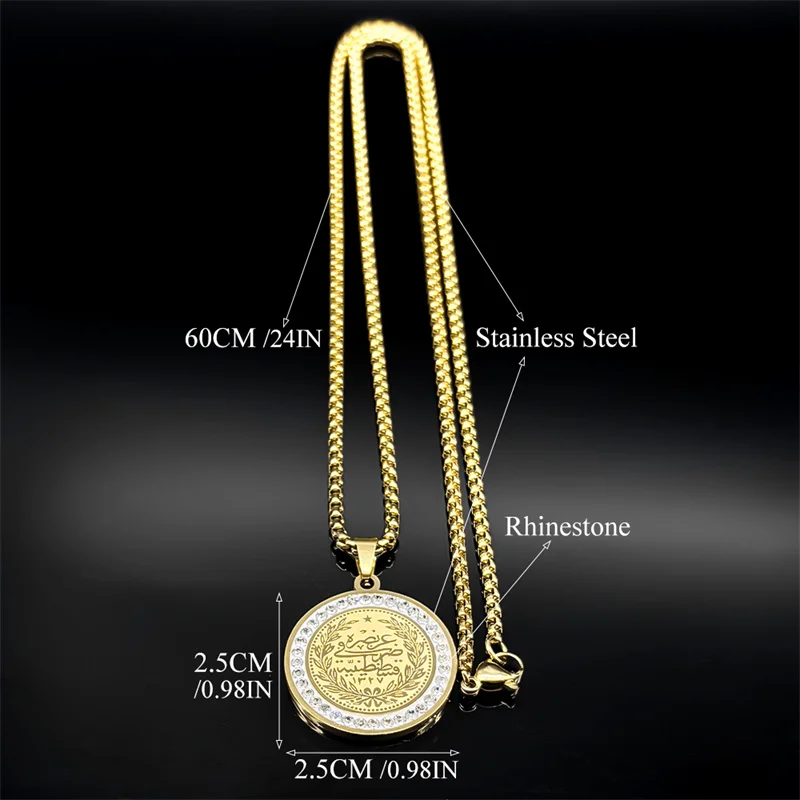 Ожерелье с медальоном из нержавеющей стали