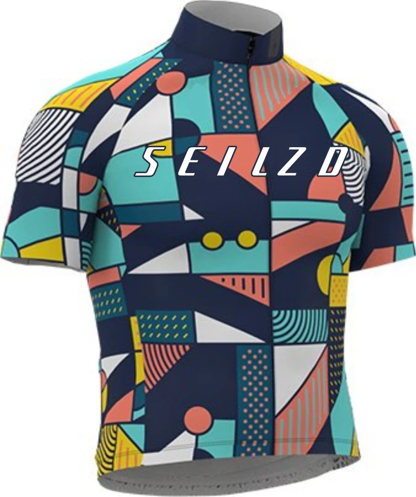 SEILZD Велоспорт Джерси молния специальный летний короткий рукав дышащая низкая