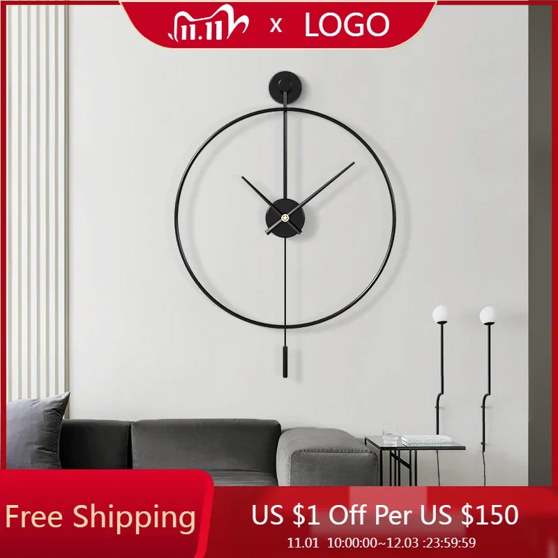 Светящиеся Настенные часы в эстетике дизайнерские бесшумные золотистые и черные