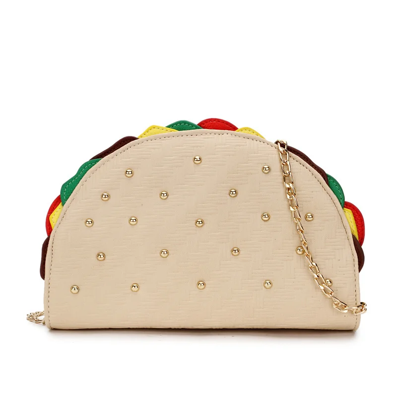 

Novel Mexico Taco Shape Women Handbag and Purse Female Designer Clutch Party Bag Girls Chain Food Model Ladies Shoulder Bag