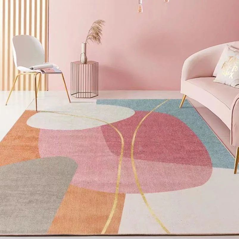 

Modern Minimalist Kitchen Mats For Floor Light Luxury Geometric Abstract Carpets For Living Room Non-Slip Absorbent Floor Mat
