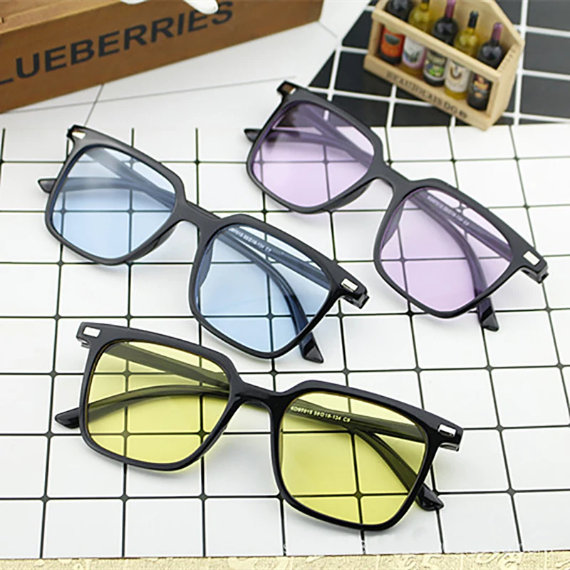 

Очки солнцезащитные женские в стиле ретро, Модные Винтажные брендовые дизайнерские прямоугольные солнечные очки, популярные цветные квадр...