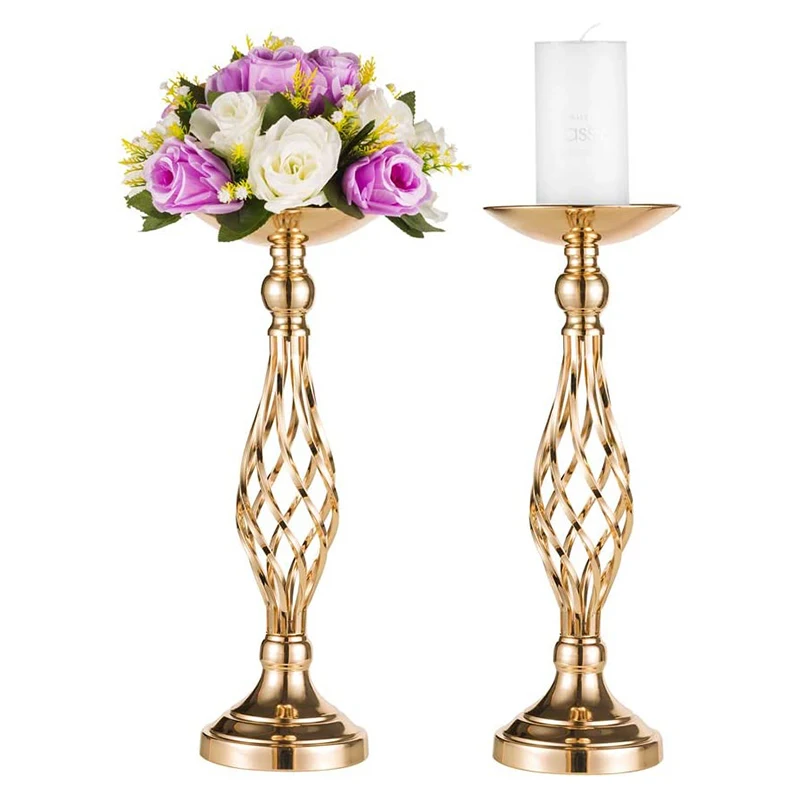 

Wedding Flowers Metal Candle Holders Road Lead Candlestick Centerpieces Flower Ball Candlestick Stand Vase Home Party Decor