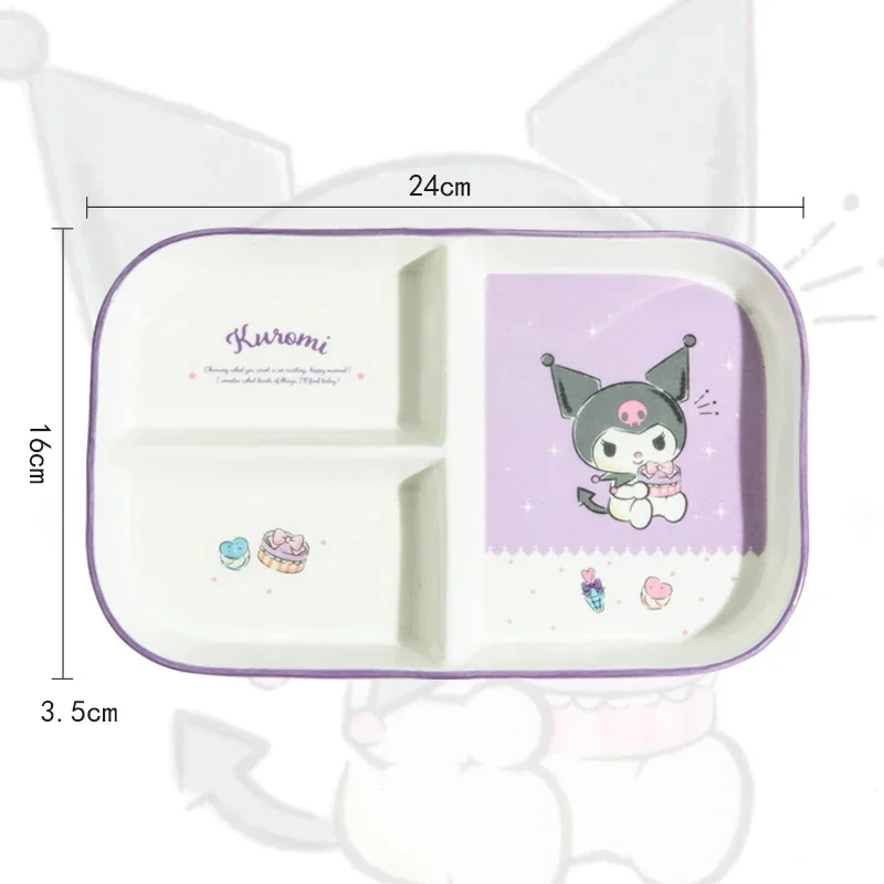 Sanrio Kawaii Hello Kitty детские разделительные тарелки My Melody Kuromi аниме мультфильм