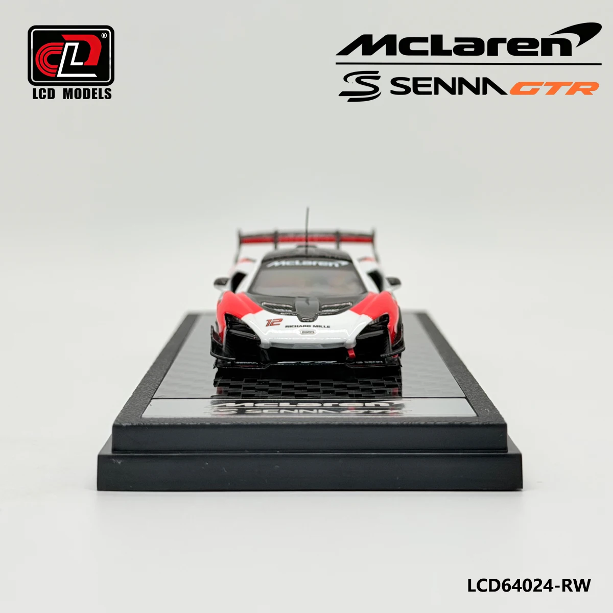 Фото Модели LCD64024-RW: Посвящение Айртону Сенне, масштаб 1:64, McLaren Senna GTR, гиперкар для трека, красно-белый. # 12 коллекционных моделей автомобилей из литого металла №5