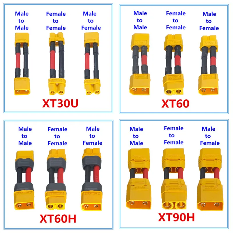Разъем XT30U XT60 XT60H XT90H для зарядки литиевых батарей дрона