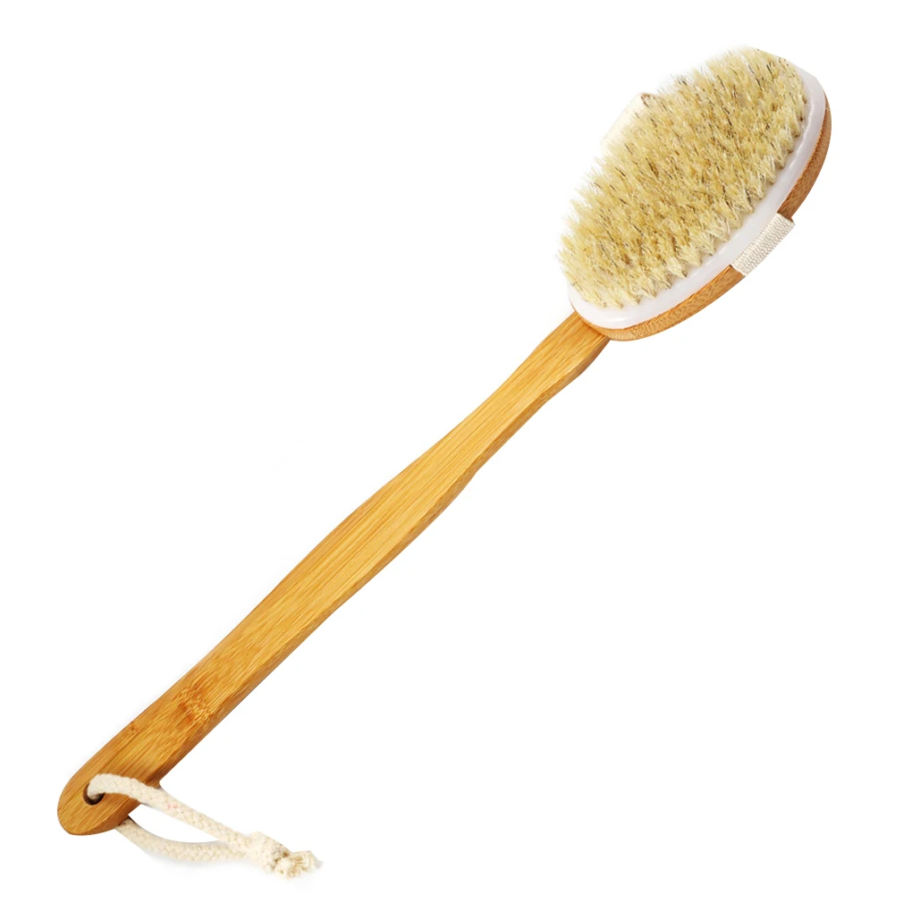 

Dry Skin Body Soft Natural Bristle SPA Wooden Bath Shower Bristle Brush Body Brush Exfoliator