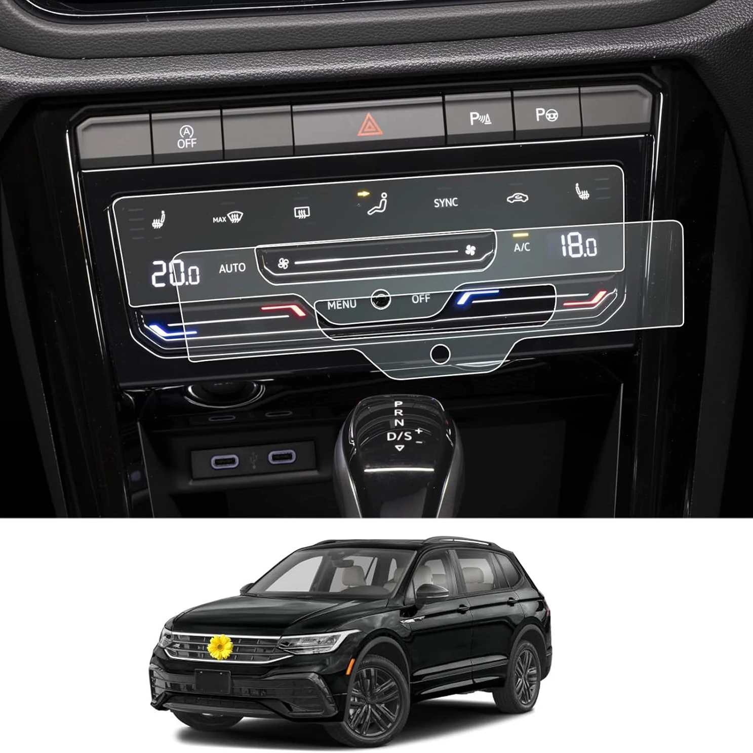 

2 шт. для VW T-ROC Tiguan 2 Pasat B8 Arteon Facelift 2022 2023 2024 защитная пленка для экрана кондиционера