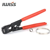 IWISS IWS-1096KIT Ratcheting PEX Cinch Tool for Fastening Stainless Clamps from 3/8 to 1 Inch with Calibration Gauge Suits
