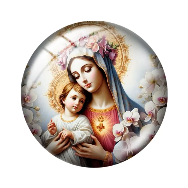 Фото Акварель Рождественская сцена Clipart 12 мм/18 мм/20 мм/25 мм Круглый фотостекло кабошон демонстрационная плоская задняя часть Изготовление выводов №3