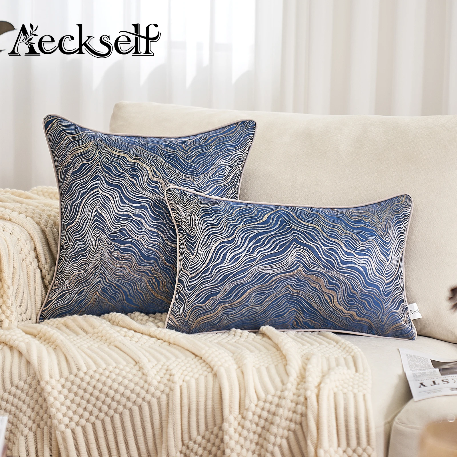 Современная Подушка Aeckself для домашнего декора роскошная подушка в полоску с