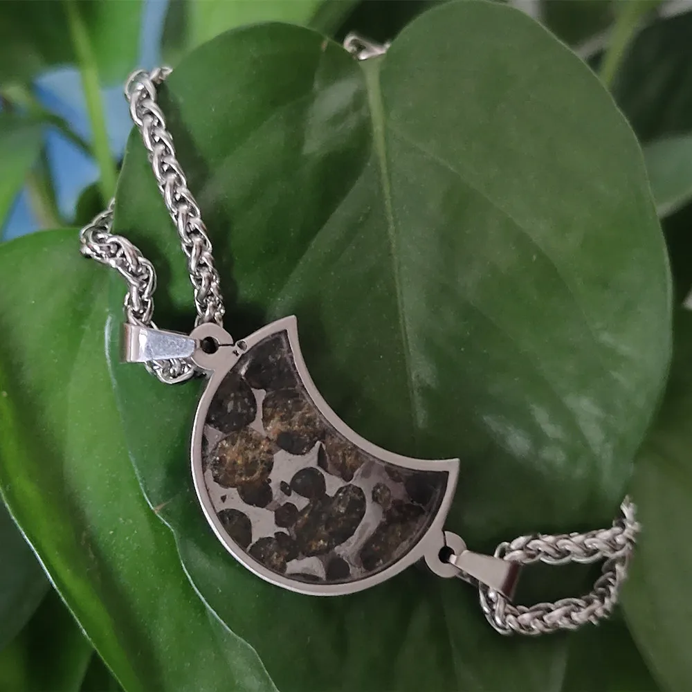 Brenham натуральный Olivine метеоритный Браслет аксессуар браслет для женщин-CB203