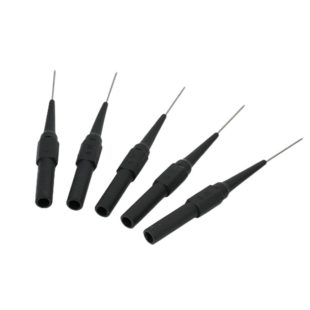 

5pcs Black/Red Multimeter Testing Lead Stainless Steel Extension Test Probes For Banana Plugs Post Tie Connecting Instrment Part