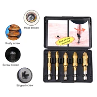 5pcsset damaged screw extractor drill bit broken bolt screw removal tool easy and quick removal of broken screws drill bit set