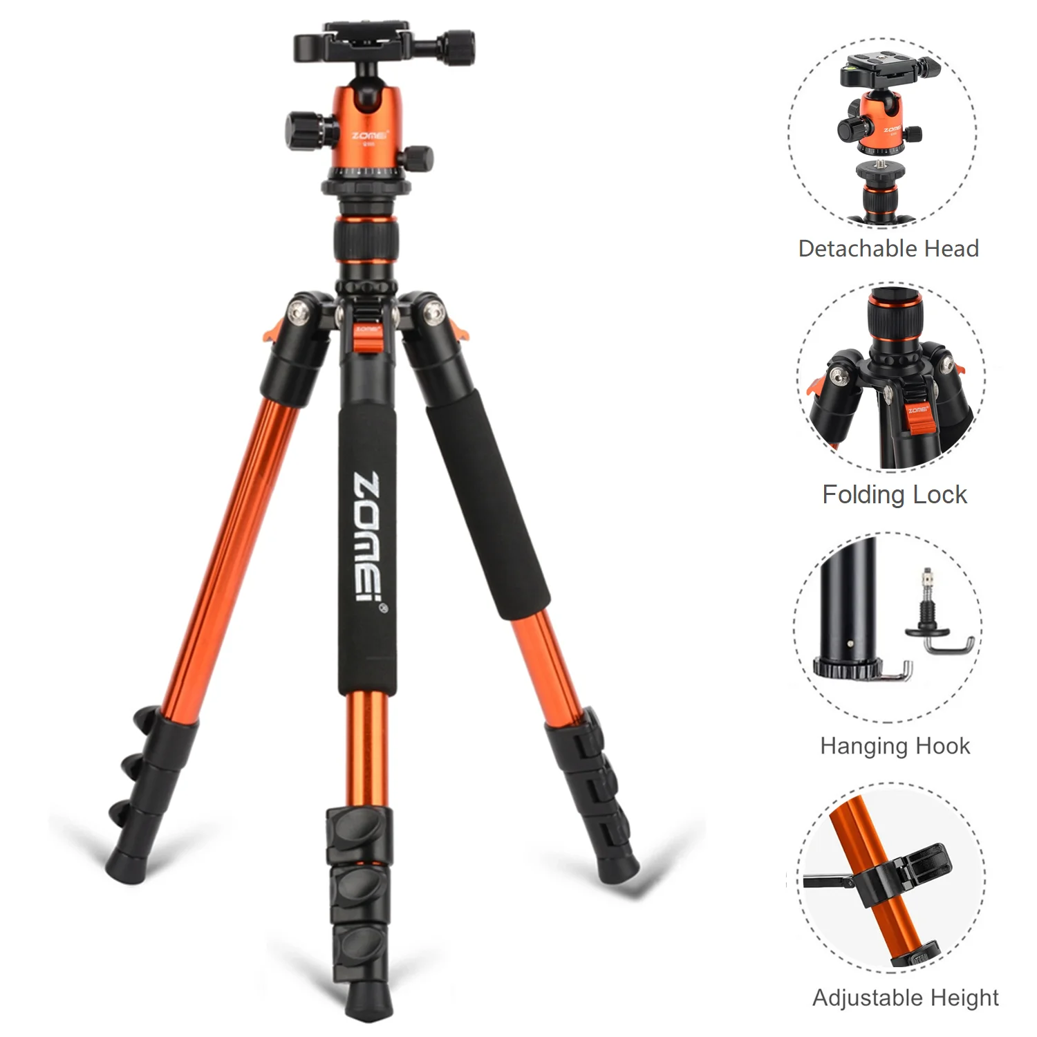 

62.5Inch/157.8cm Professional Camera Tripod for DSLR Portable Macro Photography Stand With 360 Panorama Ball Head Quick Release