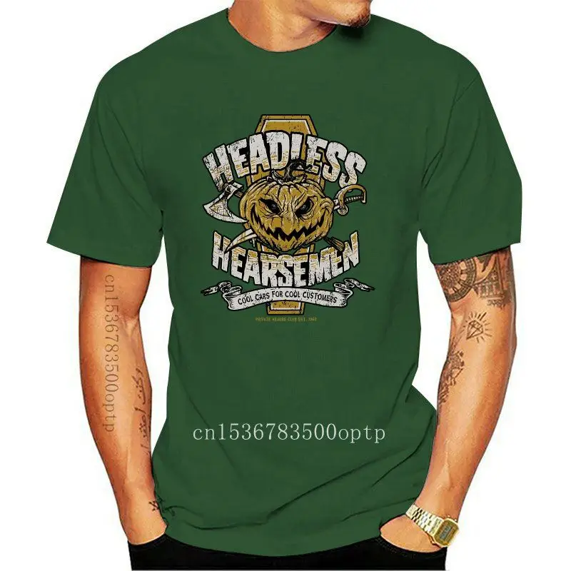 

Man Clothing New T Shirt Headless Hearsemen Halloween Men T-Shirts Summer Autumn Horror Pumpkin Short Sleeve 100% Cotton Round C