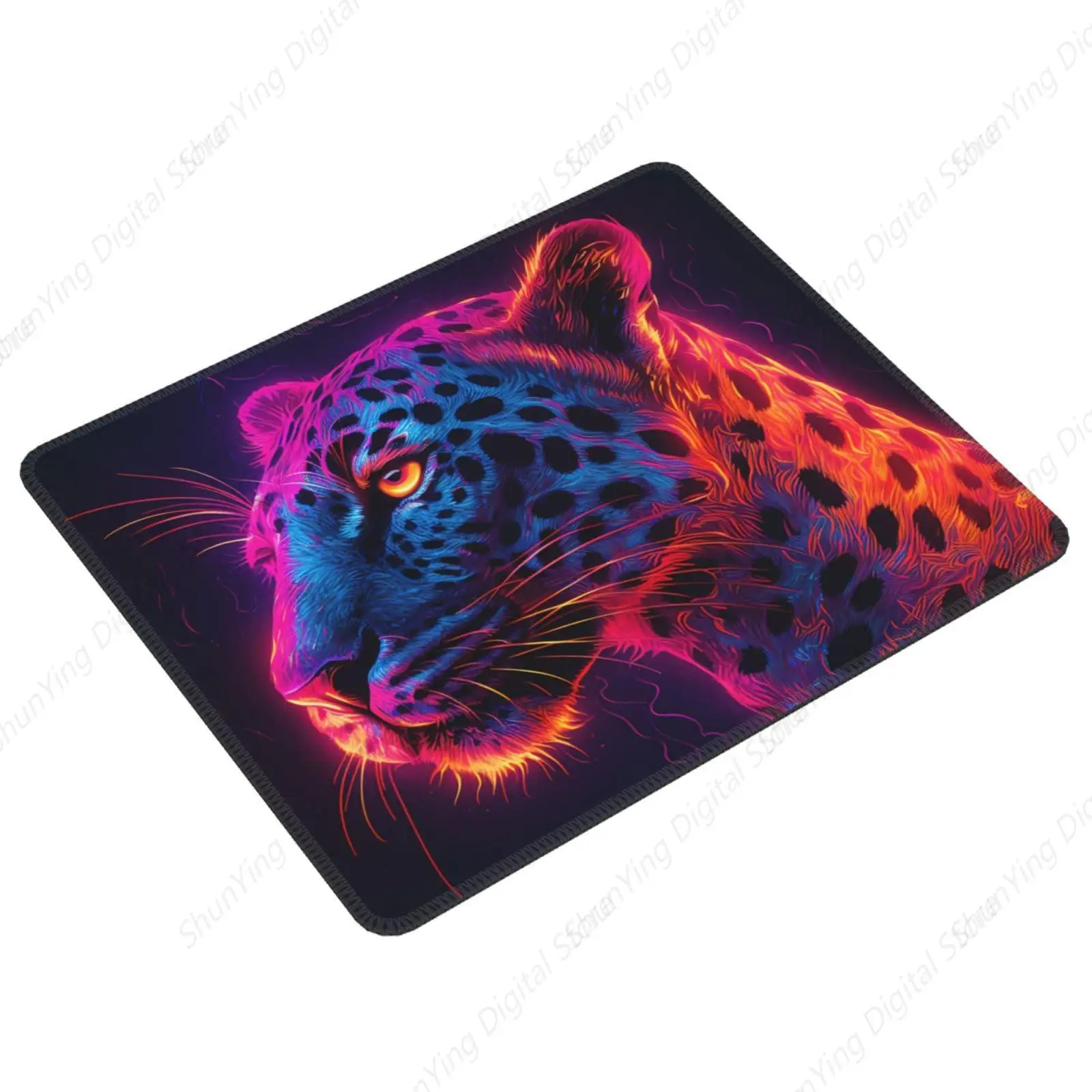 Leopard Punk Mouse Pad Anti Slip Rubber Lock Edge Cheetah Suitable For Office Pads On Computers And Laptops