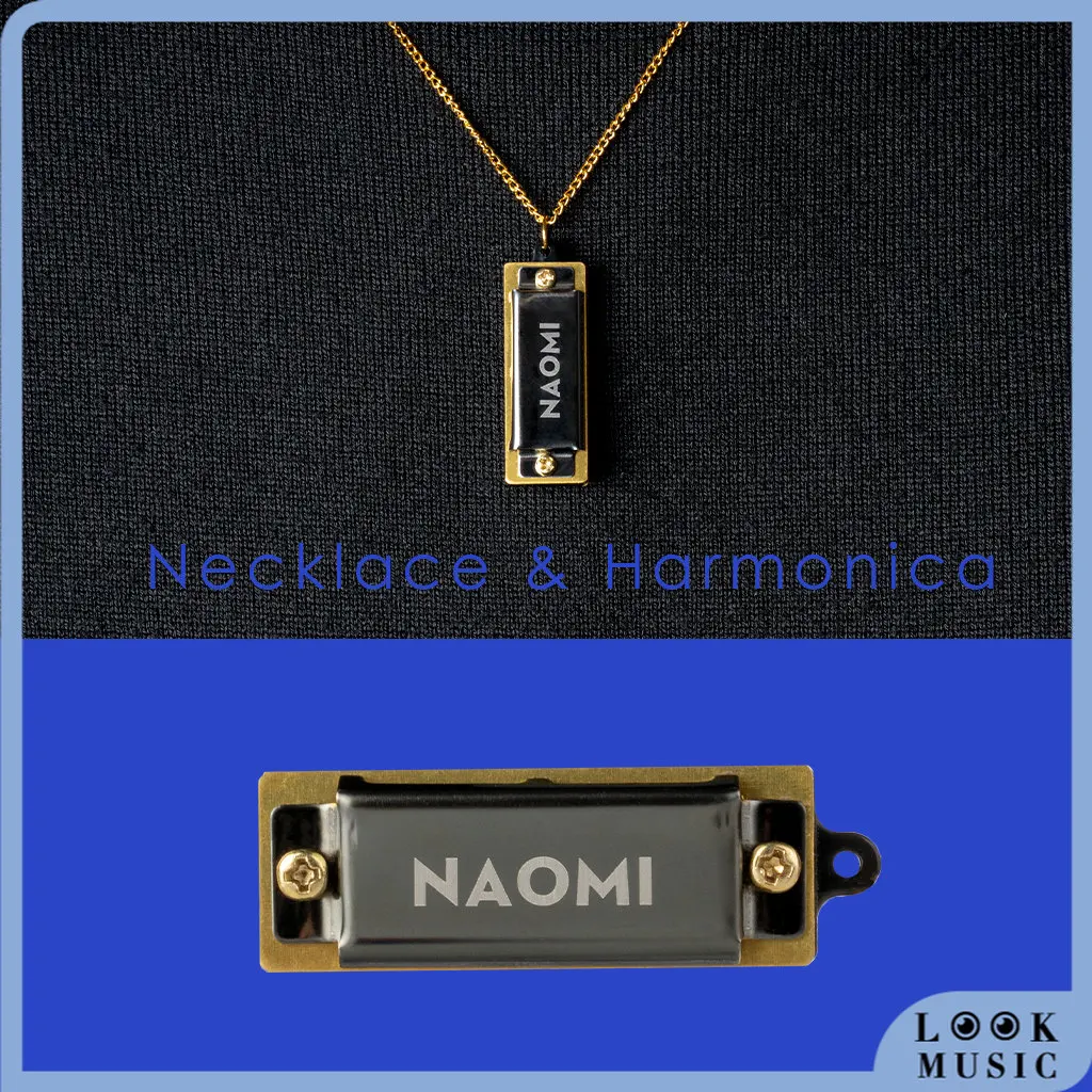 

5PCS Harmonicas Mini Harmonica C Key 4 Holes Harmonica Brass Reeds Harmonica With Necklace In Box Storage Gift-Blue