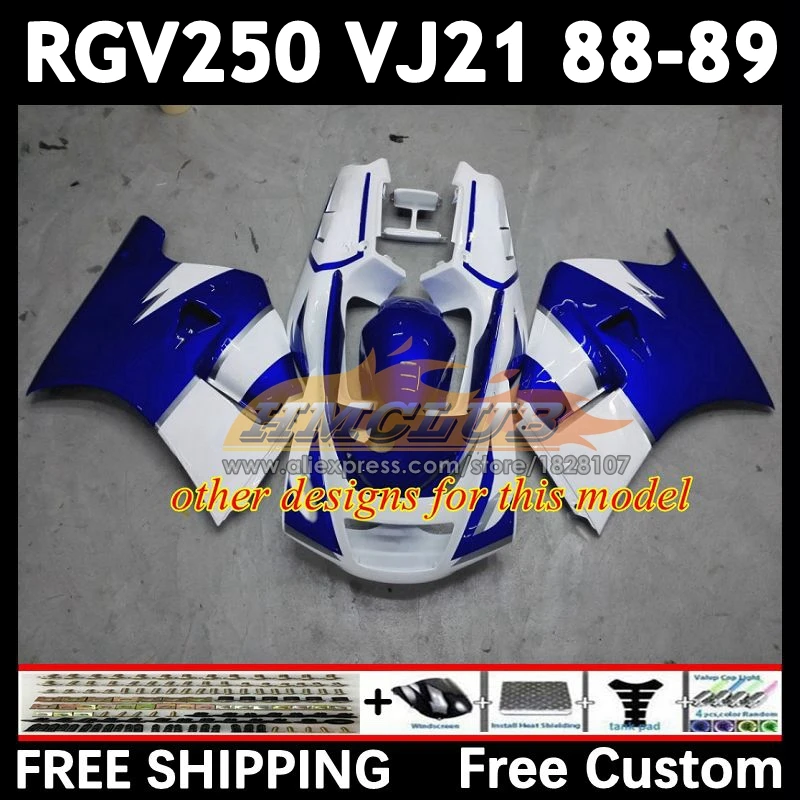 Обвес для SUZUKI белый синий SAPC VJ21 RGV250 88 89 18 No 2 RGVT250 VJ 21 RGV-250 RGVT RGV 250 CC 1988 1989 Полный