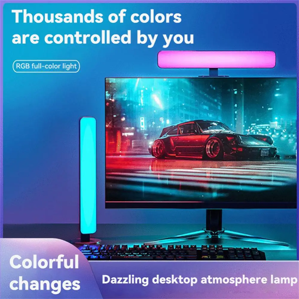 

Декоративная лампа в виде музыкального ритма, компьютерная автомобильная лампа с управлением через приложение для создания атмосферы, дет...