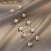 2022 trend europe and america luxury natural freshwater pearl tassel earrings unusual jewelry for womens fashion interests