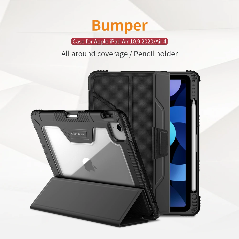 

NILLKIN для Apple IPad Air 10,9 2020 Air 4, чехол из искусственной кожи, бамперы, умная Магнитная застежка с прозрачной защитной пленкой