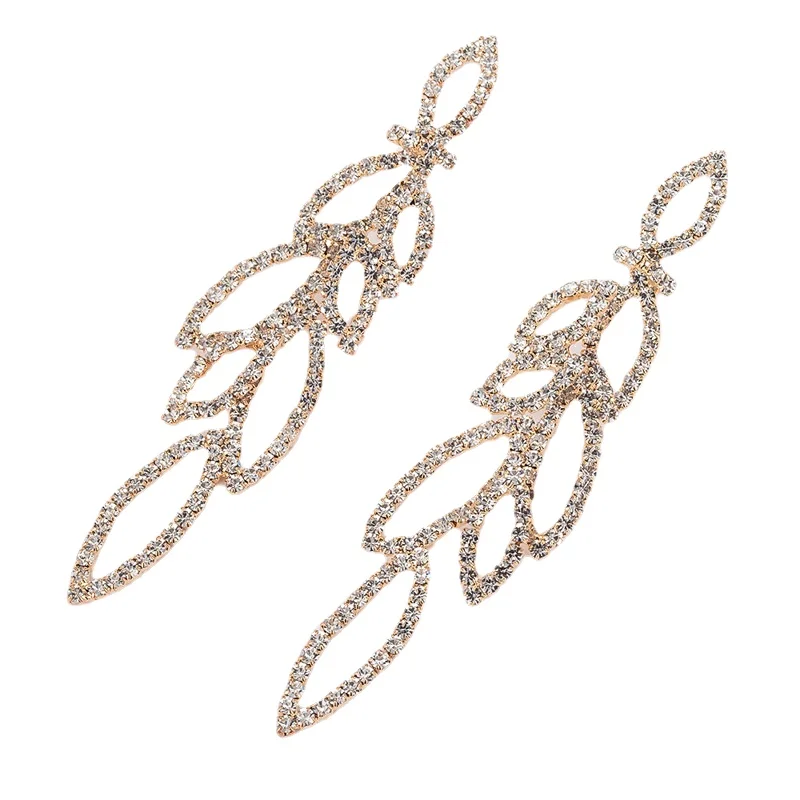 

Fashion Creative With Cyystal Metal Earrings Popular Gold Silver Pendant Geometry Luxury Stud Earring For Women Jewelry Gift