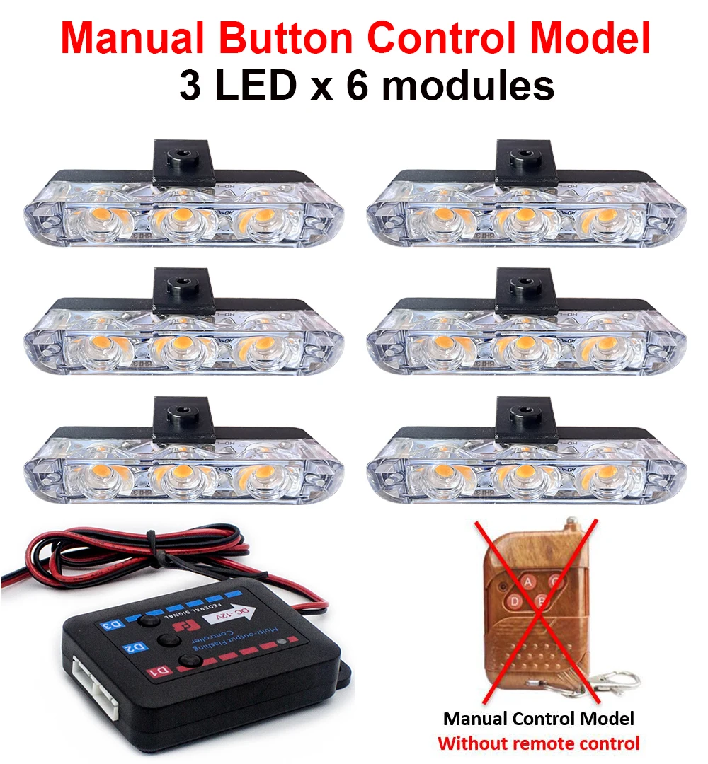 

3-светодиодная передняя решетка автомобиля, стробоскопические полицейские фонари, вспышка, сигнальная лампа, красный, синий, желтый, спасательный автомобиль, аварийная мигалка, сигнальное освещение