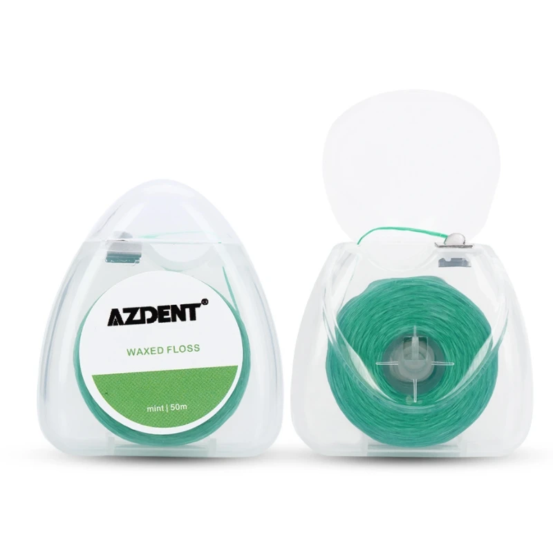 

3 шт. 50 м/катушка зубная нить со вкусом мяты, встроенная катушка, плоская проволока, зубная нить, сменный сердечник