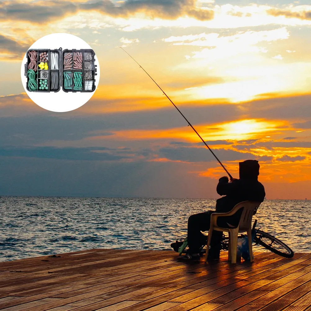 

152Pcs Fishing Gadgets Fish Hook Accessories Fishing Gear Set Sea Fishing Supply