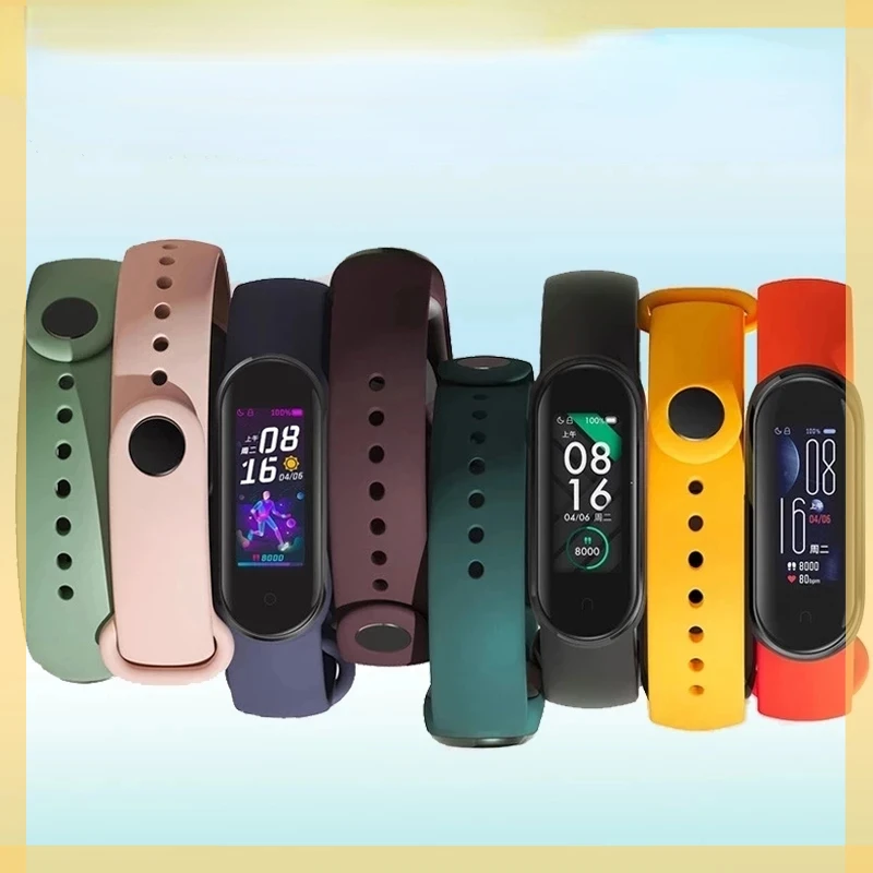 

Ремешок силиконовый для Xiaomi Mi Band 6 5 4 3, ТПУ Браслет для Mi Band 4 band5, аксессуары для смарт-часов Mi Band 5 6